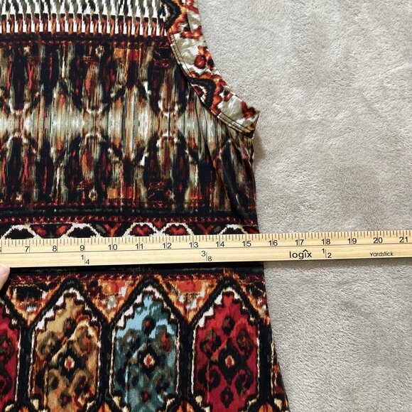 Karen Kane Multi-color Stretch Jersey Sleeveless Border Print Dress Women Sz Sm - Picture 8 of 16